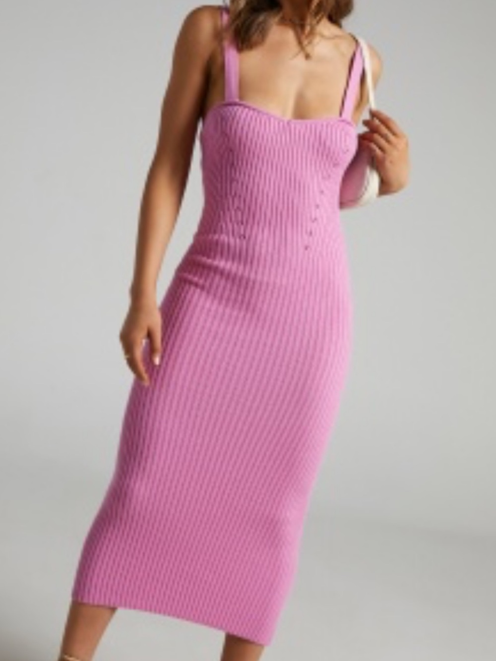 Ribbed Pink Knit Tank & Skirt Set